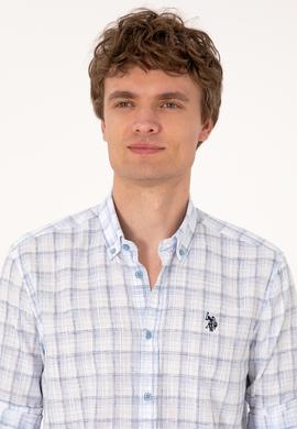 Erkek Mavi Uzun Kollu Gömlek - 50306348006