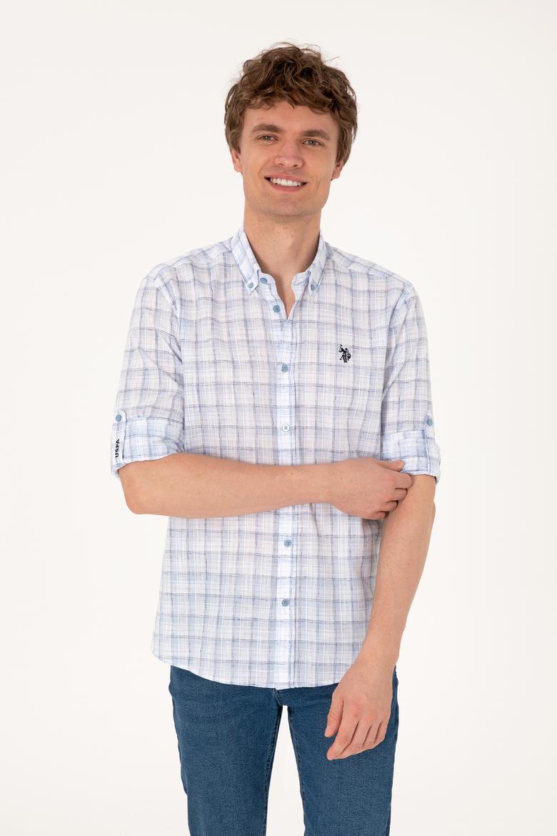 Erkek Mavi Uzun Kollu Gömlek - 50306348006