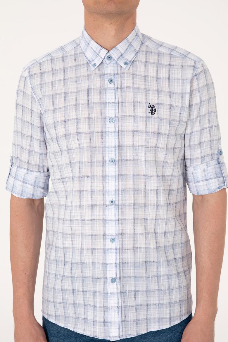 Erkek Mavi Uzun Kollu Gömlek - 50306348006