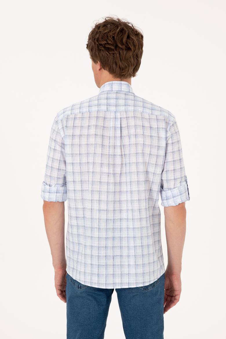 Erkek Mavi Uzun Kollu Gömlek - 50306348006