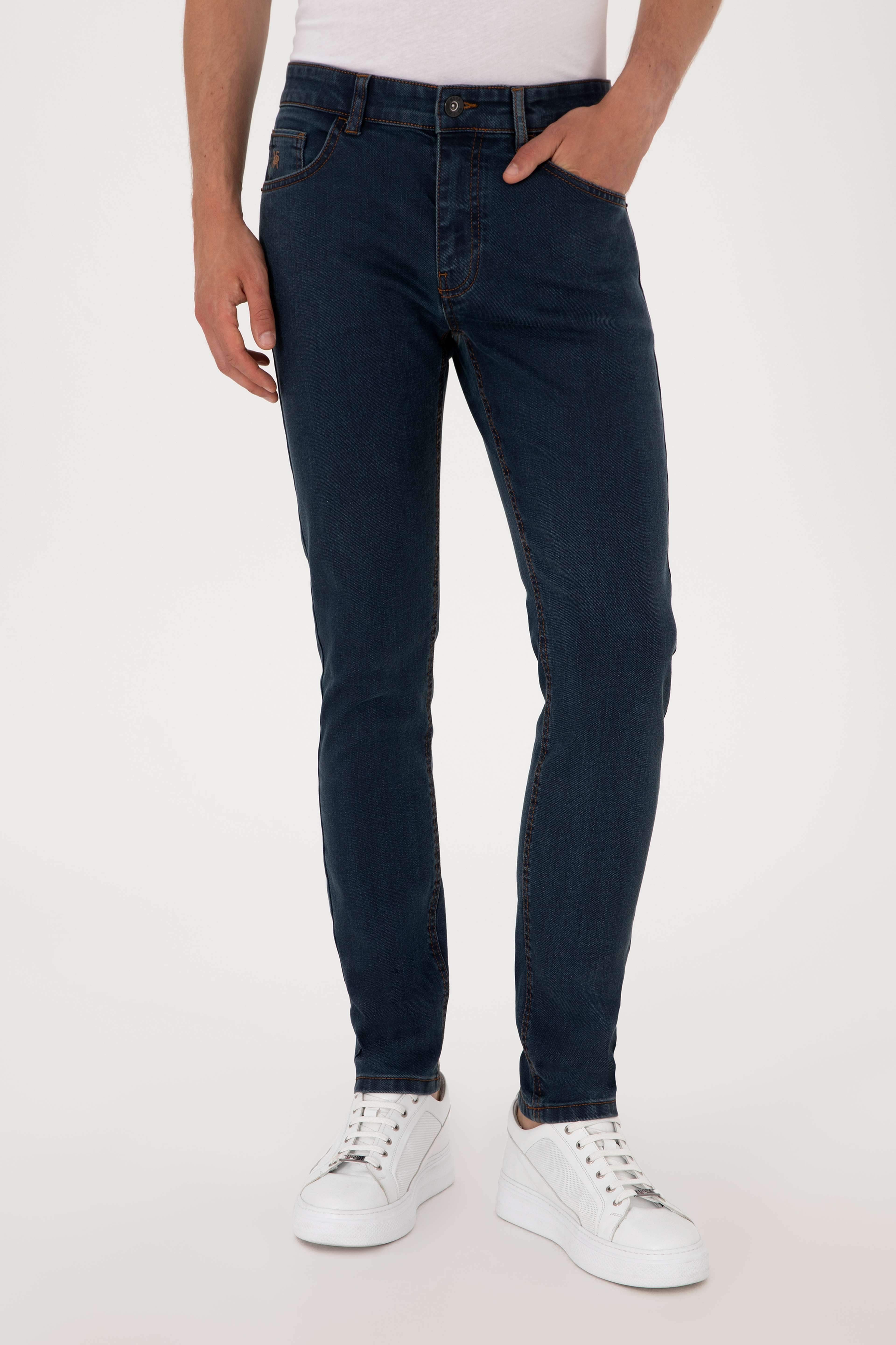 Erkek Eflatun Jean Pantolon