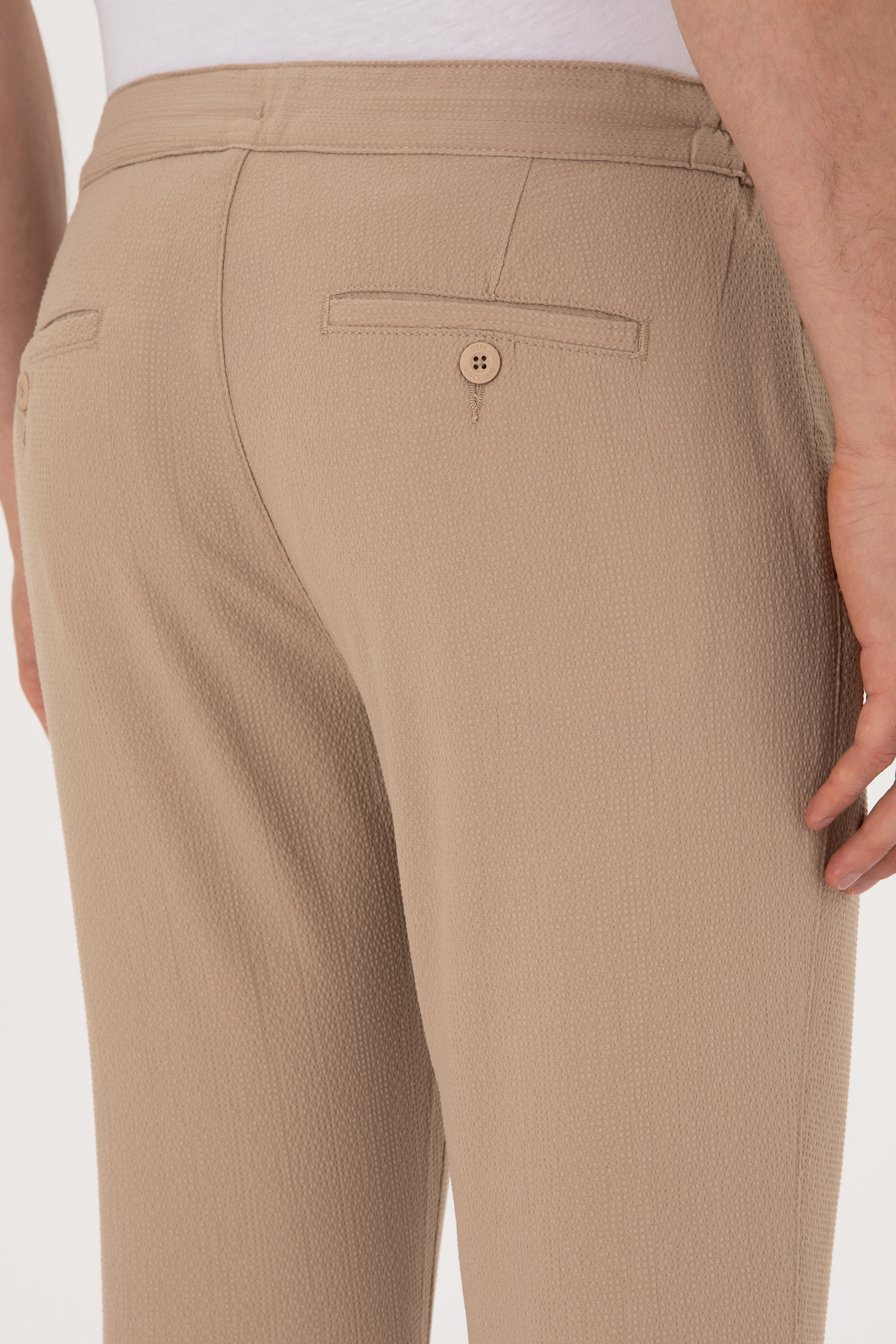 Erkek Slim Fit Bej Kanvas Pantolon - Image 6
