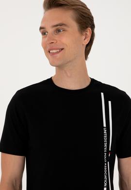 Erkek Regular Fit Bisiklet Yaka Siyah Tişört - 50299763025