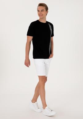 Erkek Regular Fit Bisiklet Yaka Siyah Tişört - 50299763025