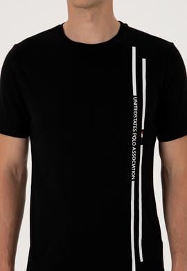 Erkek Regular Fit Bisiklet Yaka Siyah Tişört - 50299763025