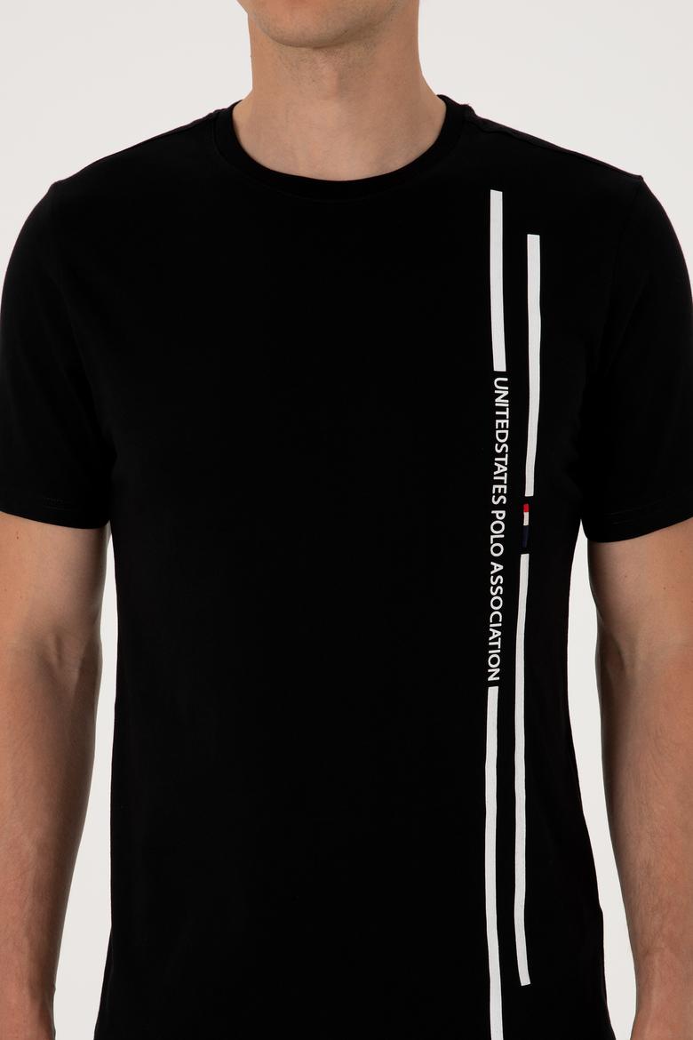 Erkek Regular Fit Bisiklet Yaka Siyah Tişört - 50299763025