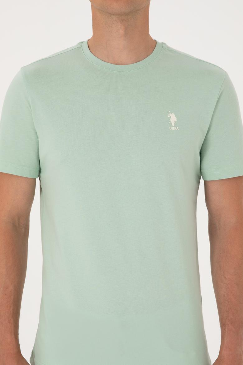 Erkek Regular Fit Bisiklet Yaka Su Yeşili Tişört - 50299544038