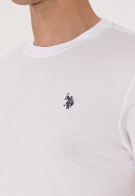 Erkek Regular Fit Bisiklet Yaka Beyaz Basic Tişört - 50298015006