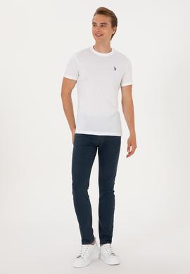 Erkek Regular Fit Bisiklet Yaka Beyaz Basic Tişört - 50298015006