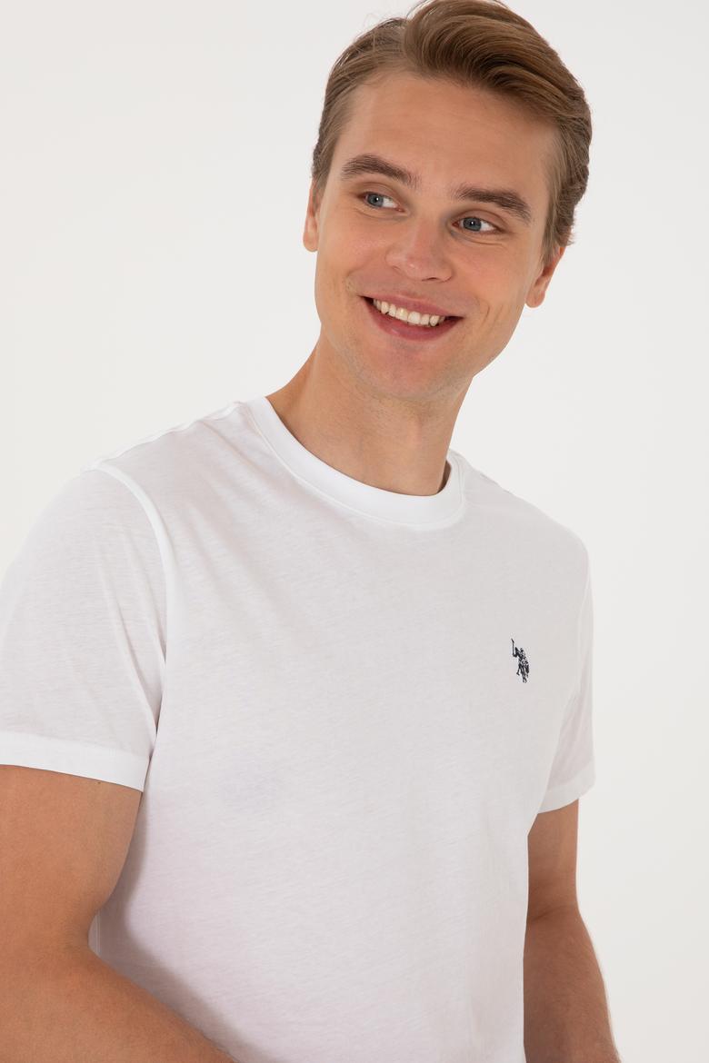Erkek Regular Fit Bisiklet Yaka Beyaz Basic Tişört - 50298015006