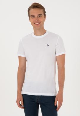 Erkek Regular Fit Bisiklet Yaka Beyaz Basic Tişört - 50298015006