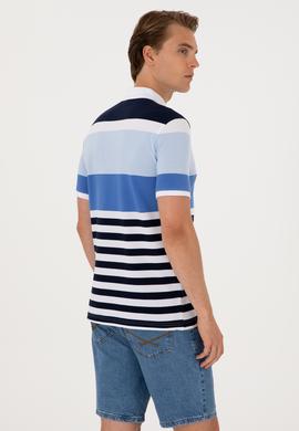 Erkek Regular Fit Polo Yaka İndigo Tişört - 50300046044