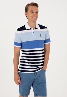 Erkek Regular Fit Polo Yaka İndigo Tişört - 50300046044