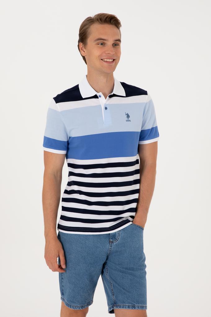 Erkek Regular Fit Polo Yaka İndigo Tişört