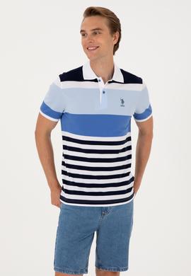 Erkek Regular Fit Polo Yaka İndigo Tişört - 50300046044