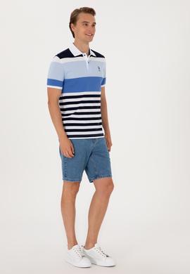 Erkek Regular Fit Polo Yaka İndigo Tişört - 50300046044
