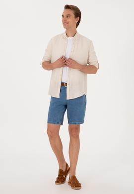 Erkek Mavi Jean Şort - 50304330003