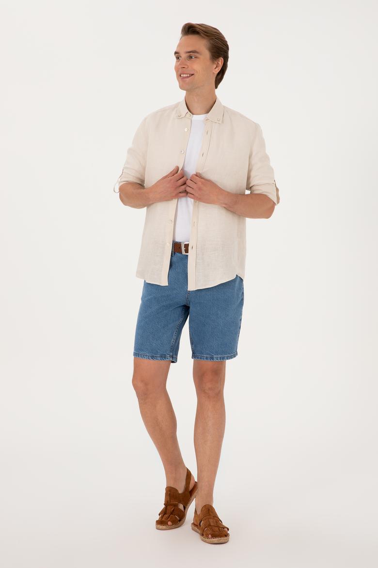 Erkek Mavi Jean Şort - 50304330003