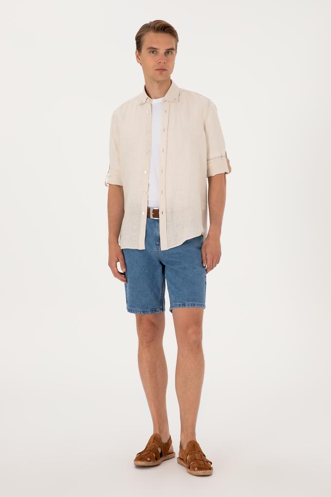 Erkek Mavi Jean Şort