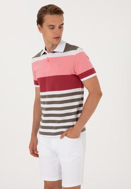 Erkek Regular Fit Polo Yaka Pembe Tişört - 50300046024
