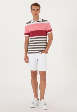 Erkek Regular Fit Polo Yaka Pembe Tişört - 50300046024
