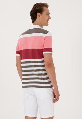 Erkek Regular Fit Polo Yaka Pembe Tişört - 50300046024