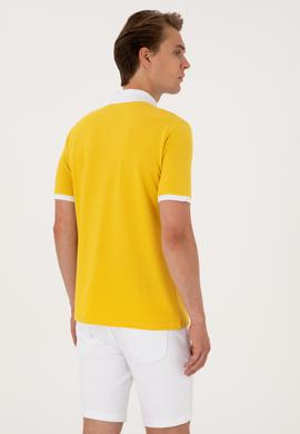 Erkek Regular Fit Polo Yaka Koyu Sarı Tişört - 50299782016