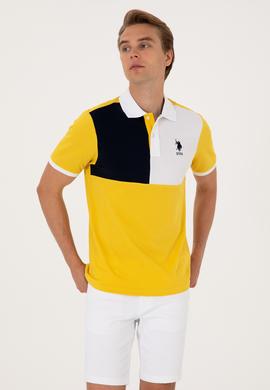 Erkek Regular Fit Polo Yaka Koyu Sarı Tişört - 50299782016