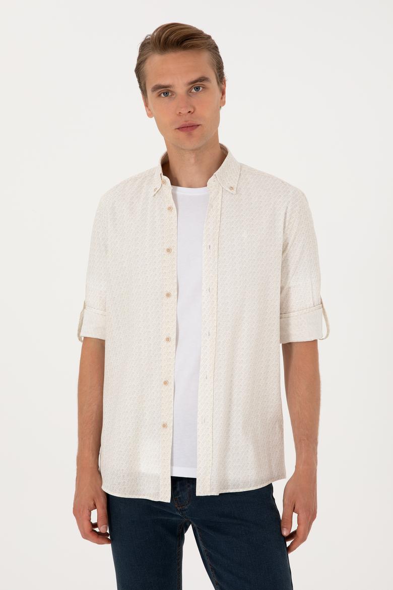 Erkek Taş Uzun Kollu Gömlek