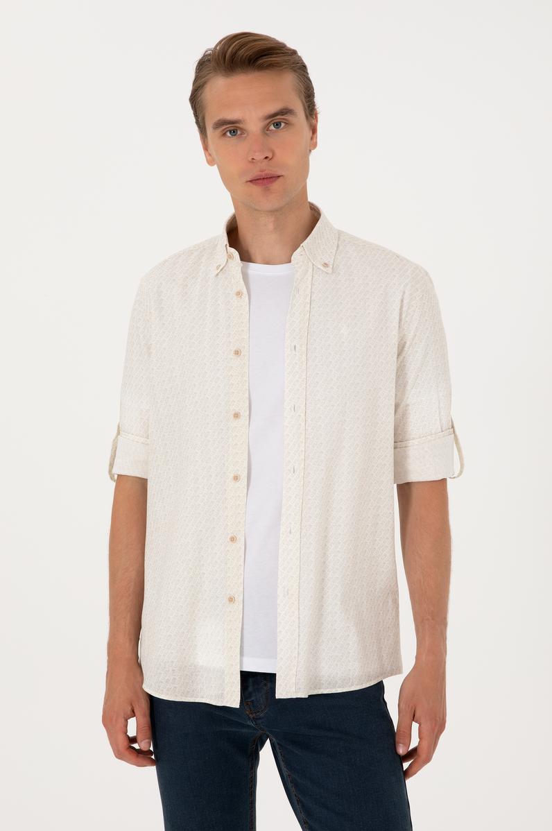 Erkek Taş Uzun Kollu Gömlek