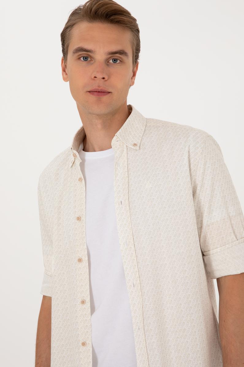 Erkek Taş Uzun Kollu Gömlek