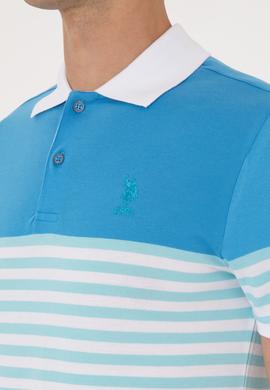 Erkek Regular Fit Polo Yaka Turkuaz Tişört - 50300063027