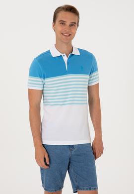 Erkek Regular Fit Polo Yaka Turkuaz Tişört - 50300063027