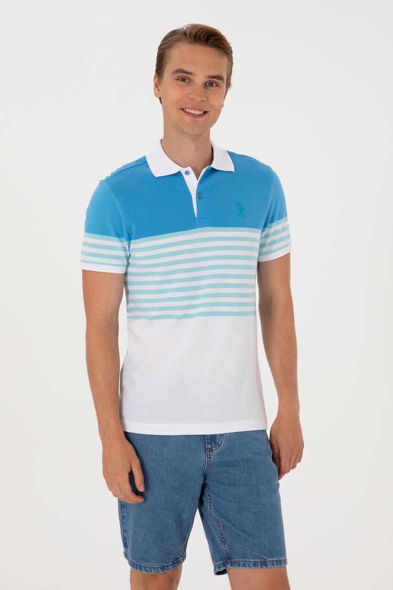 Erkek Regular Fit Polo Yaka Turkuaz Tişört