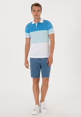 Erkek Regular Fit Polo Yaka Turkuaz Tişört - 50300063027