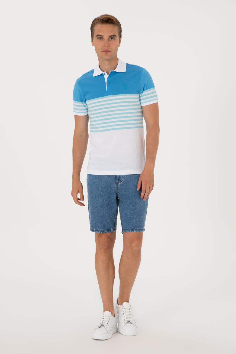 Erkek Regular Fit Polo Yaka Turkuaz Tişört - 50300063027