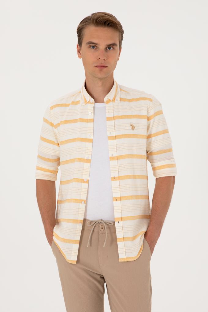 Erkek Hardal Uzun Kollu Gömlek