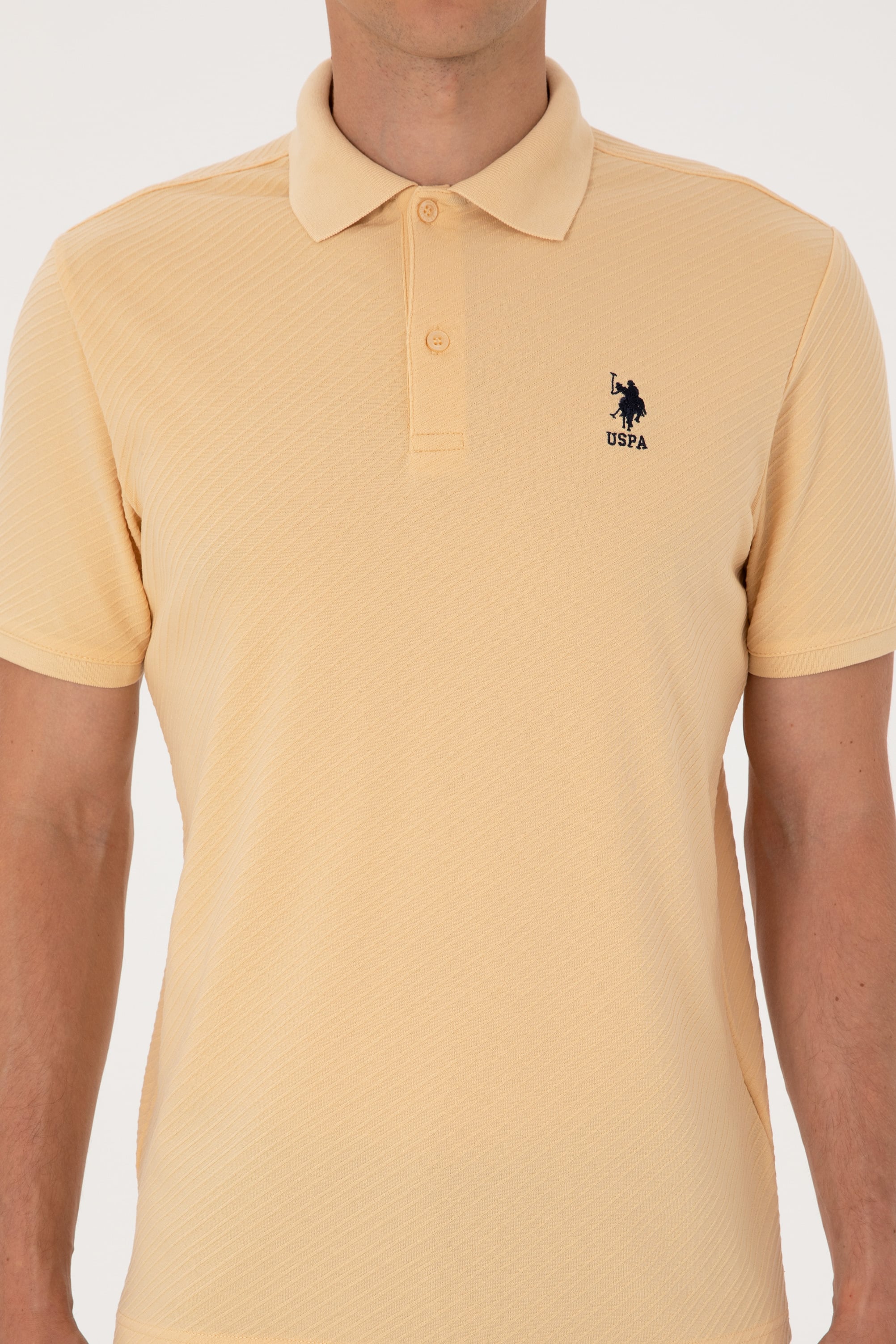 Erkek Regular Fit Polo Yaka Bej Tişört