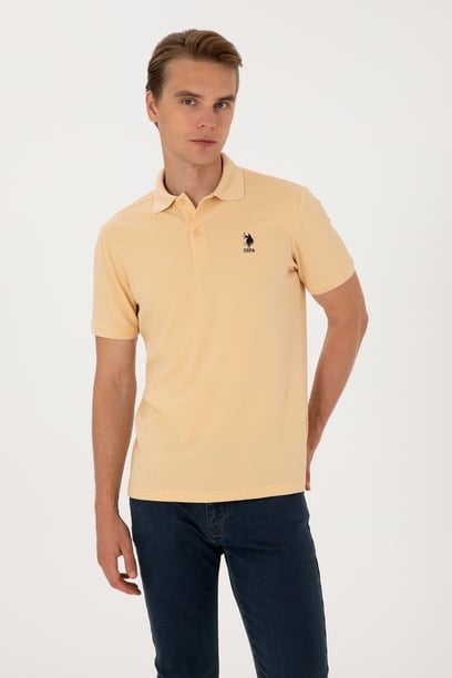 Erkek Regular Fit Polo Yaka Bej Tişört