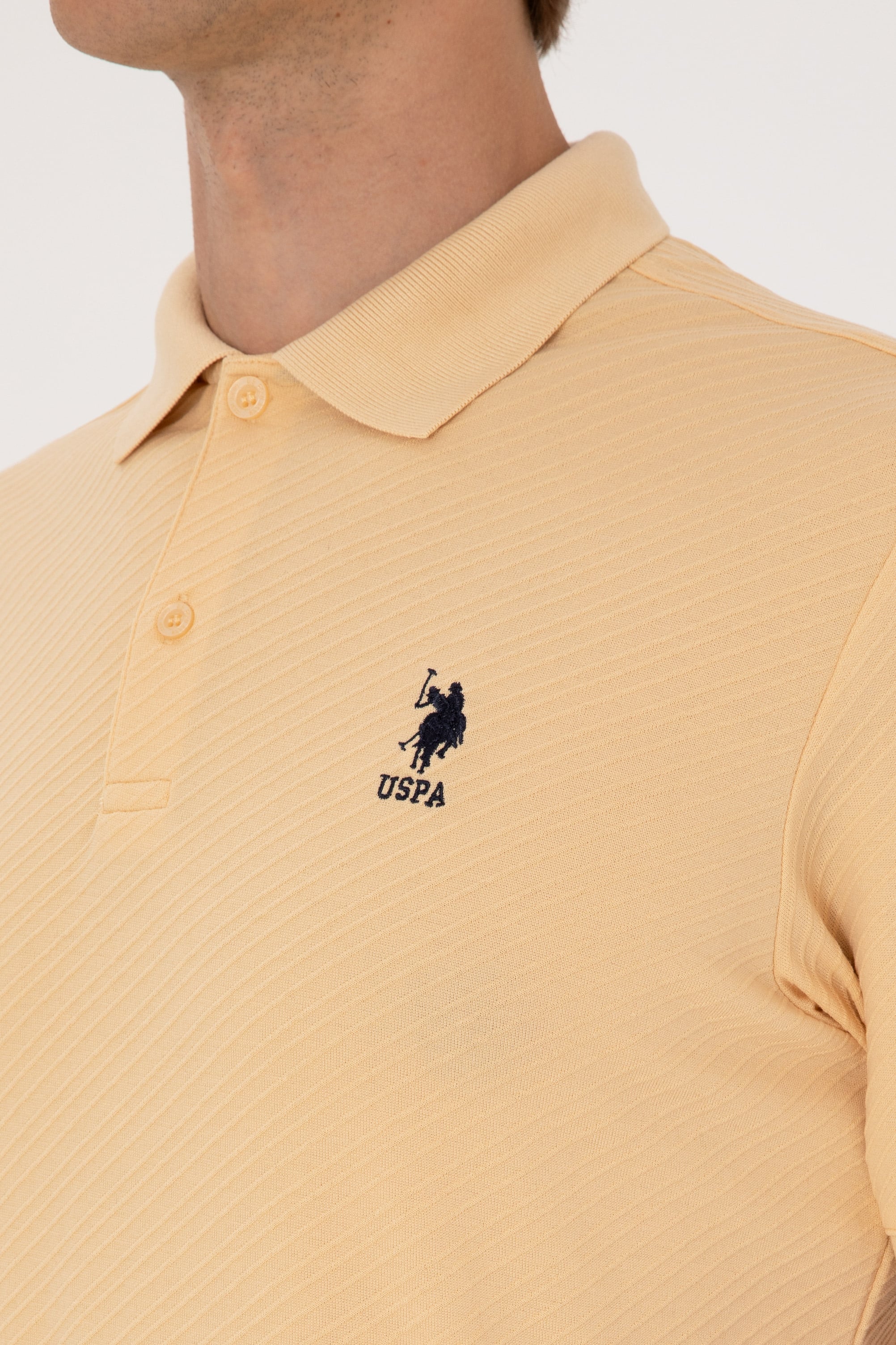 Erkek Regular Fit Polo Yaka Bej Tişört