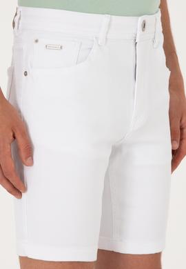 Erkek Beyaz Jean Şort - 50304345006