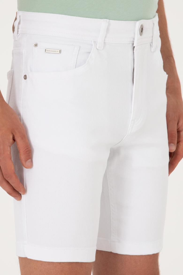 Erkek Beyaz Jean Şort - 50304345006