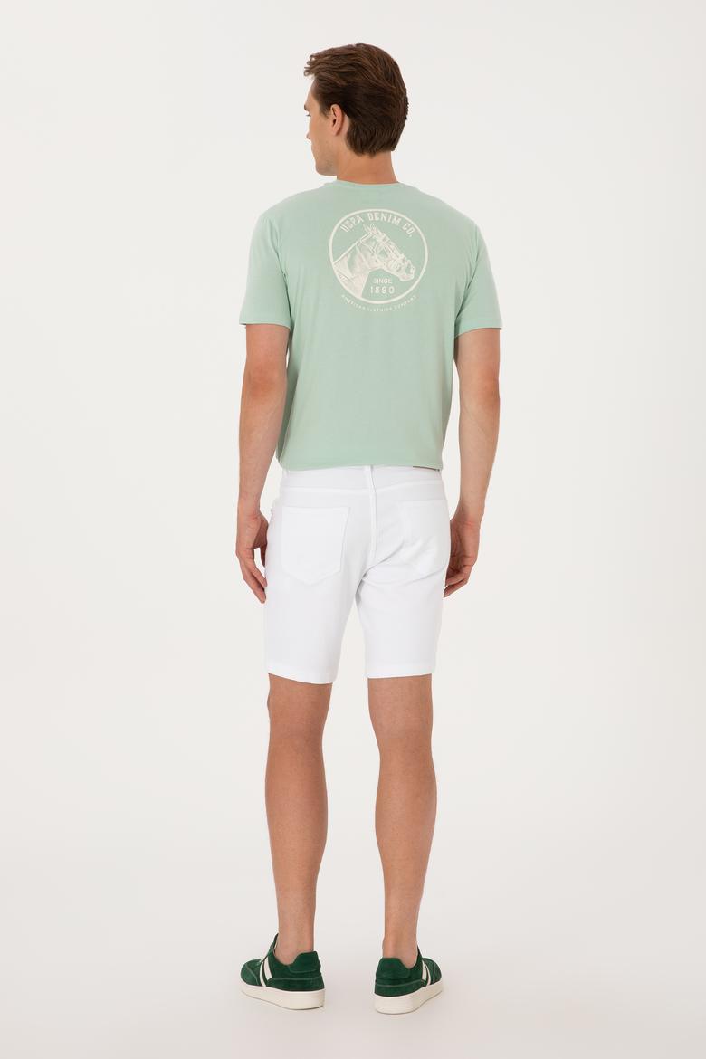 Erkek Beyaz Jean Şort - 50304345006