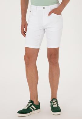 Erkek Beyaz Jean Şort - 50304345006