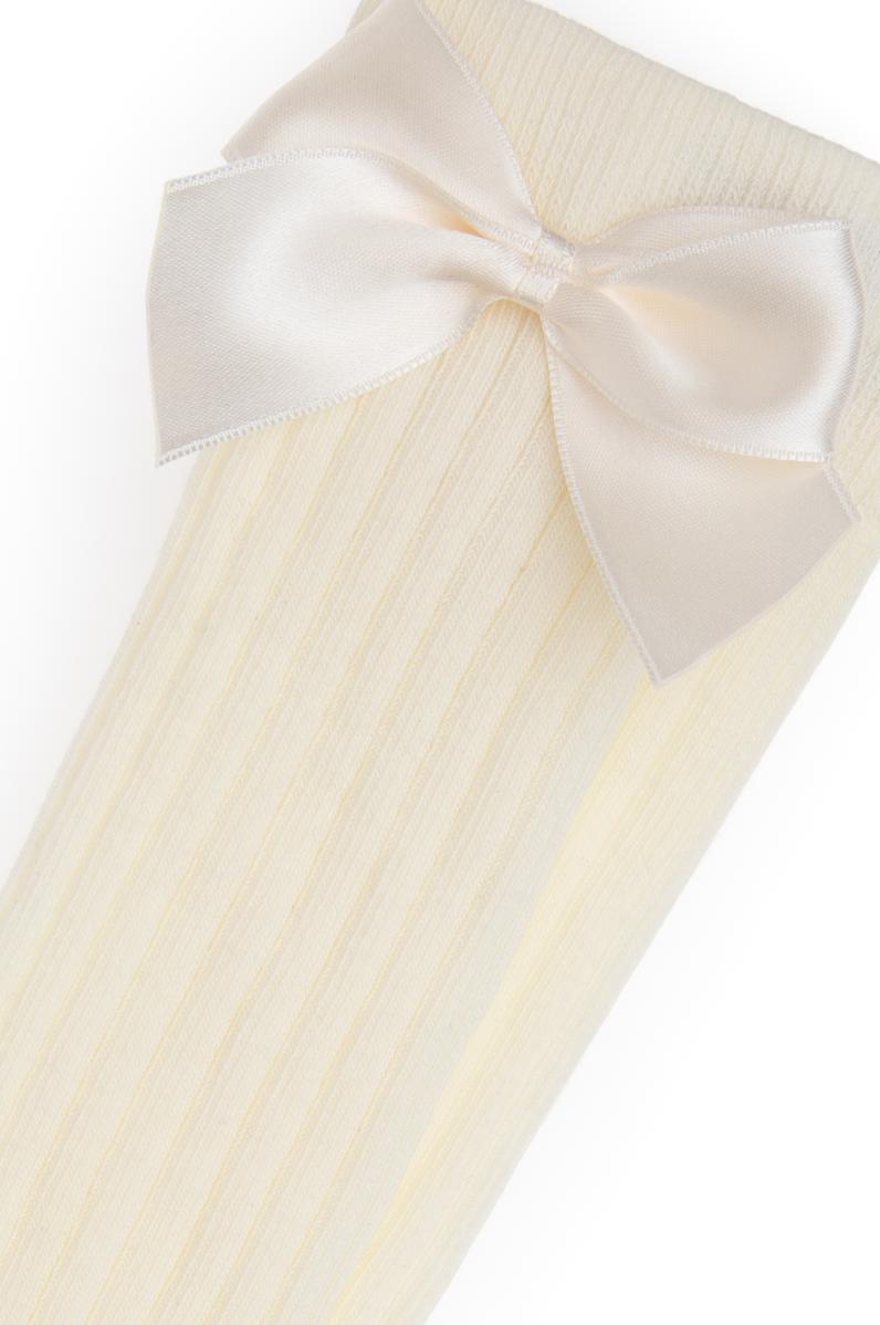 Kız Çocuk Krem Diz Altı Çorap