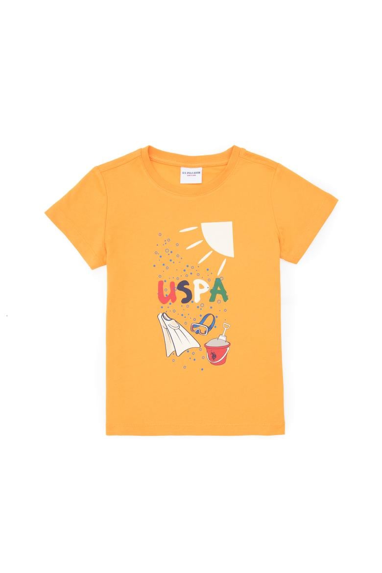 Erkek Çocuk Bisiklet Yaka Turuncu Tişört