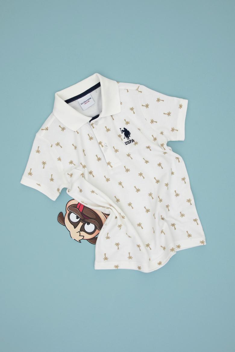 Erkek Çocuk Polo Yaka Ekru Tişört