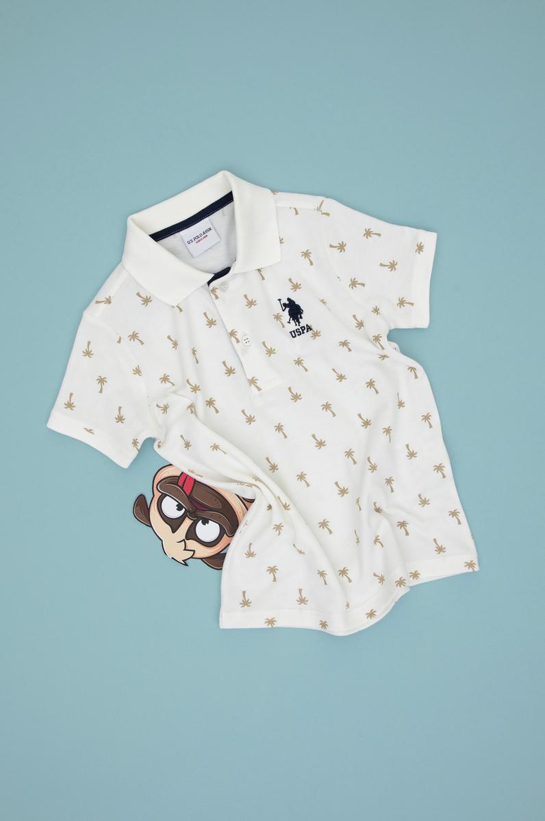 Erkek Çocuk Polo Yaka Ekru Tişört