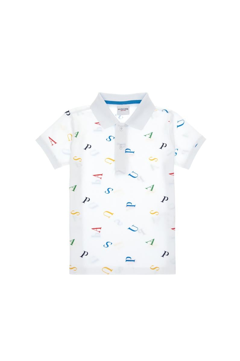 Erkek Çocuk Polo Yaka Beyaz Tişört