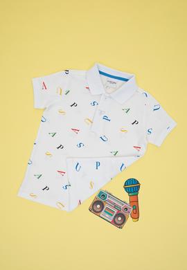 Erkek Çocuk Polo Yaka Beyaz Tişört - 50311909020